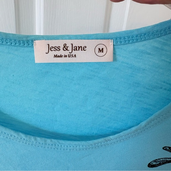 Jess & Jane Mineral Washed Cotton Tunic with Linen Contrast Dragonfly Blue M - Picture 6 of 10